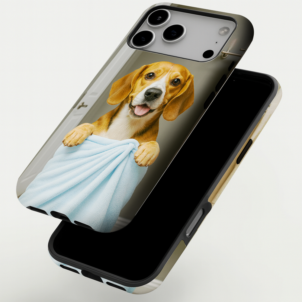 Custom Dog Photo In Bathroom Phone Case Dog Lover Gifts