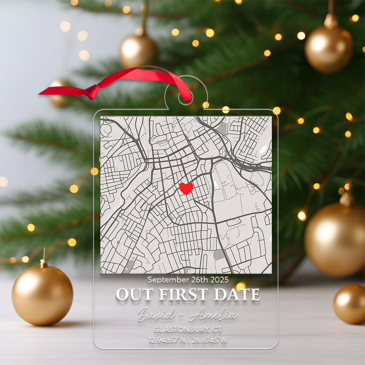 Custom Map Our First Date Couple