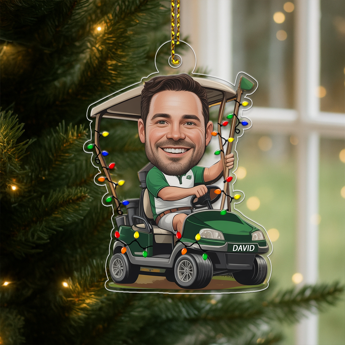 Custom Photo Golf Player Acrylic Ornament Christmas Gift
