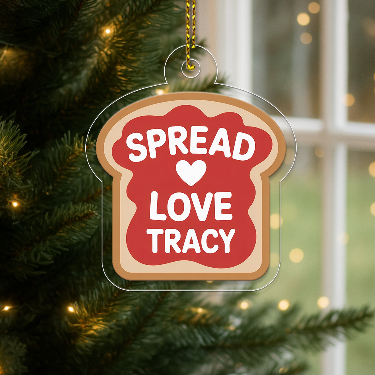 Personalized Spread Love Ornament, Custom Christmas Ornament, Romantic Holiday Decoration, Gift for Couple, Love Keepsake