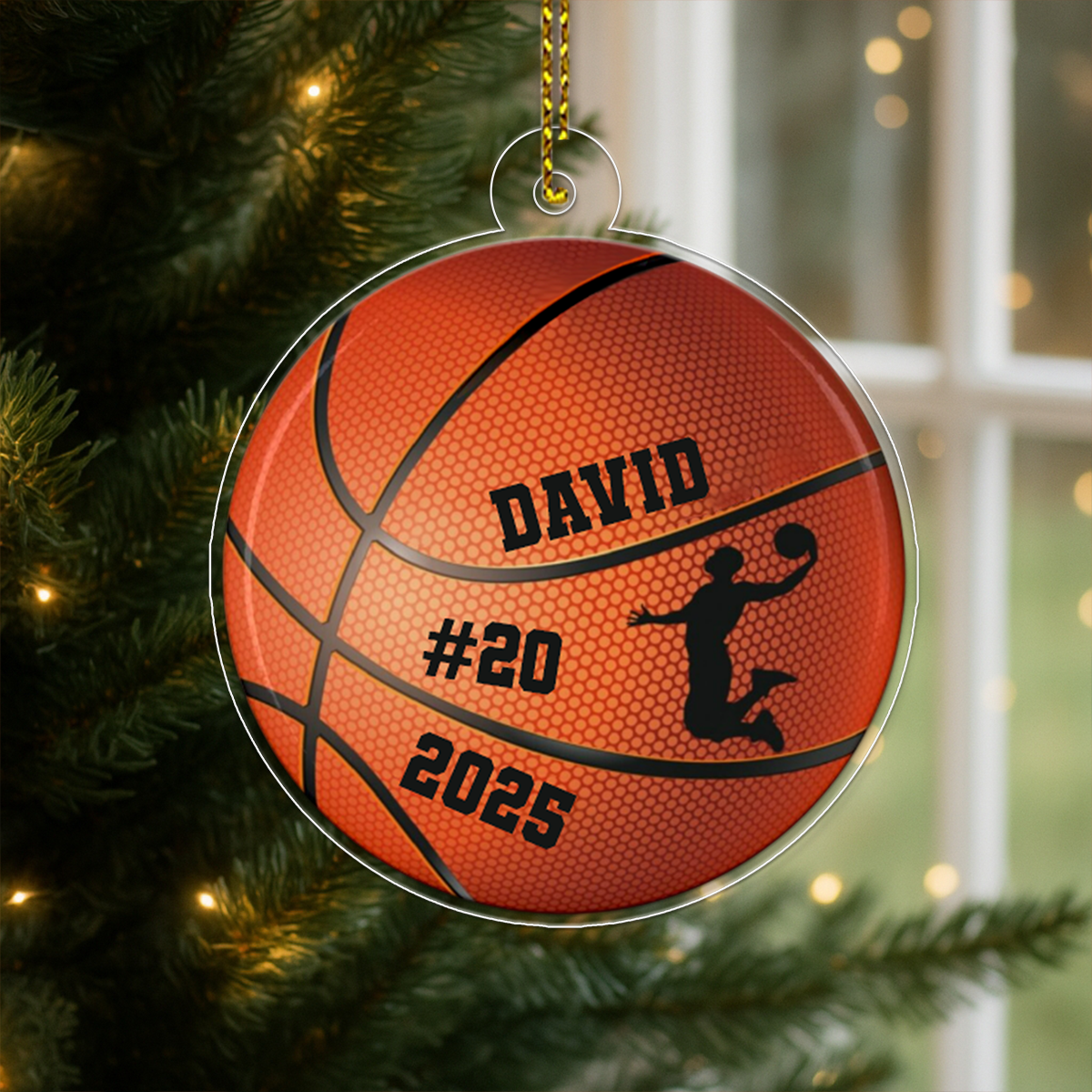Custom Name And Number Basketball Player Team Acrylic Ornament Christmas Gift