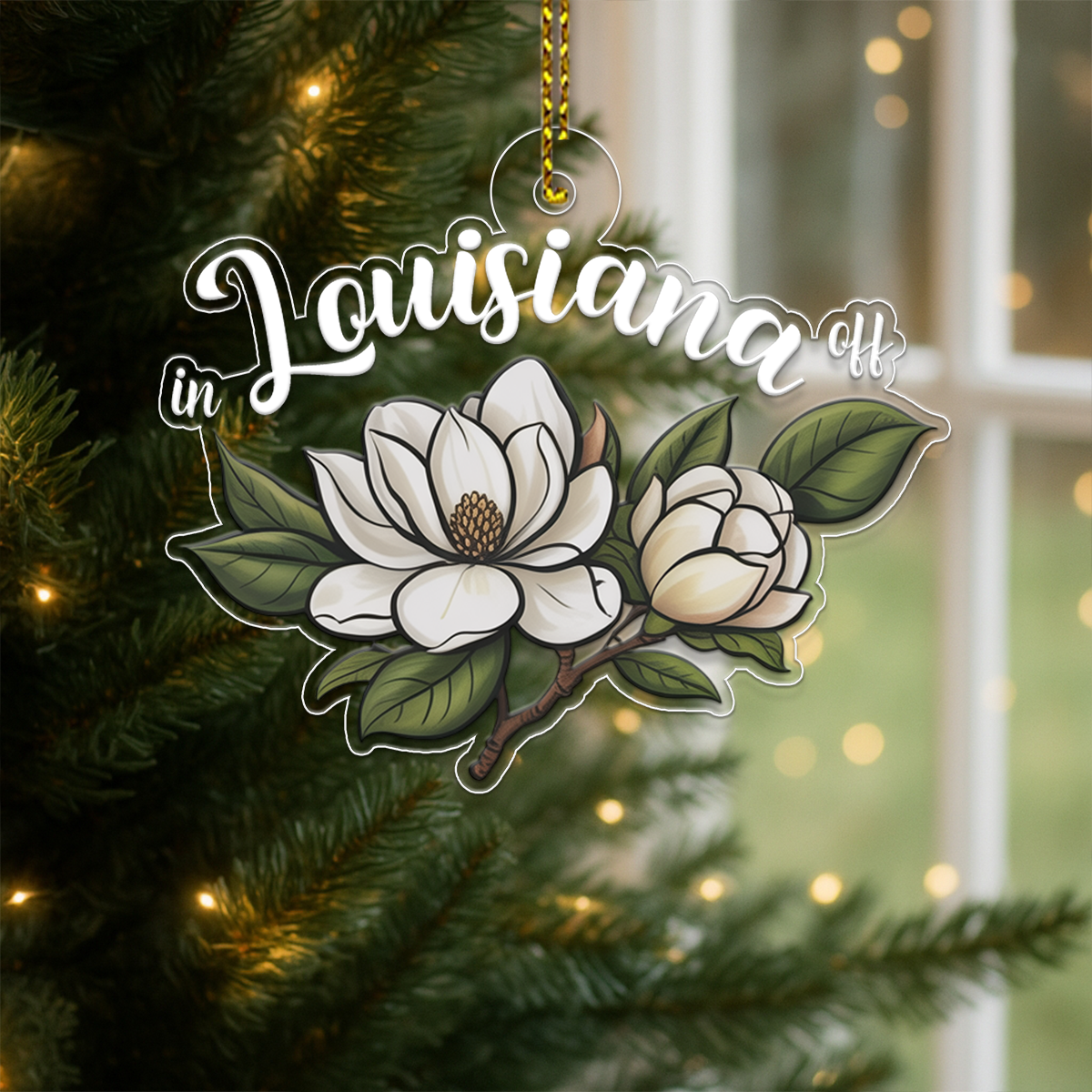 Louisiana Magno Flower Acrylic Ornament Christmas Gift
