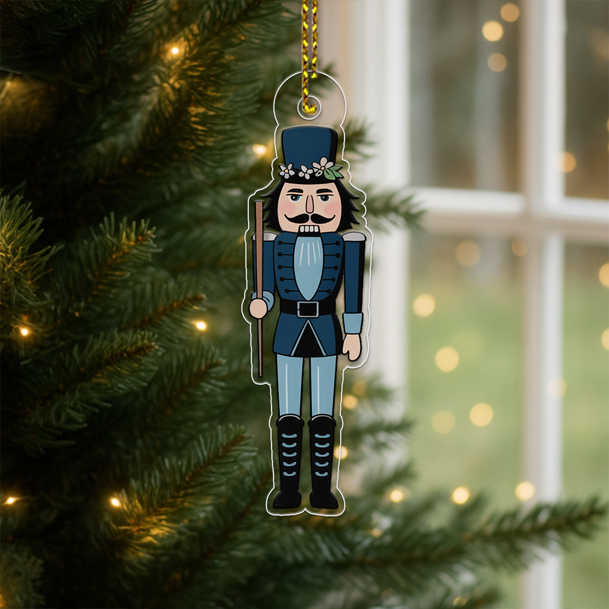 Nutcracker Magnolia Acrylic Ornament Christmas Gift