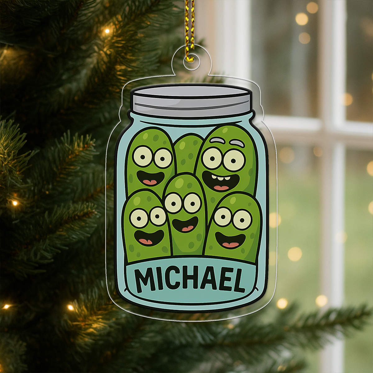 Personalized Funny Pickle Ornament, Custom Christmas Ornament, Pickle Lover Gift, Funny Holiday Decoration, Gift for Friends