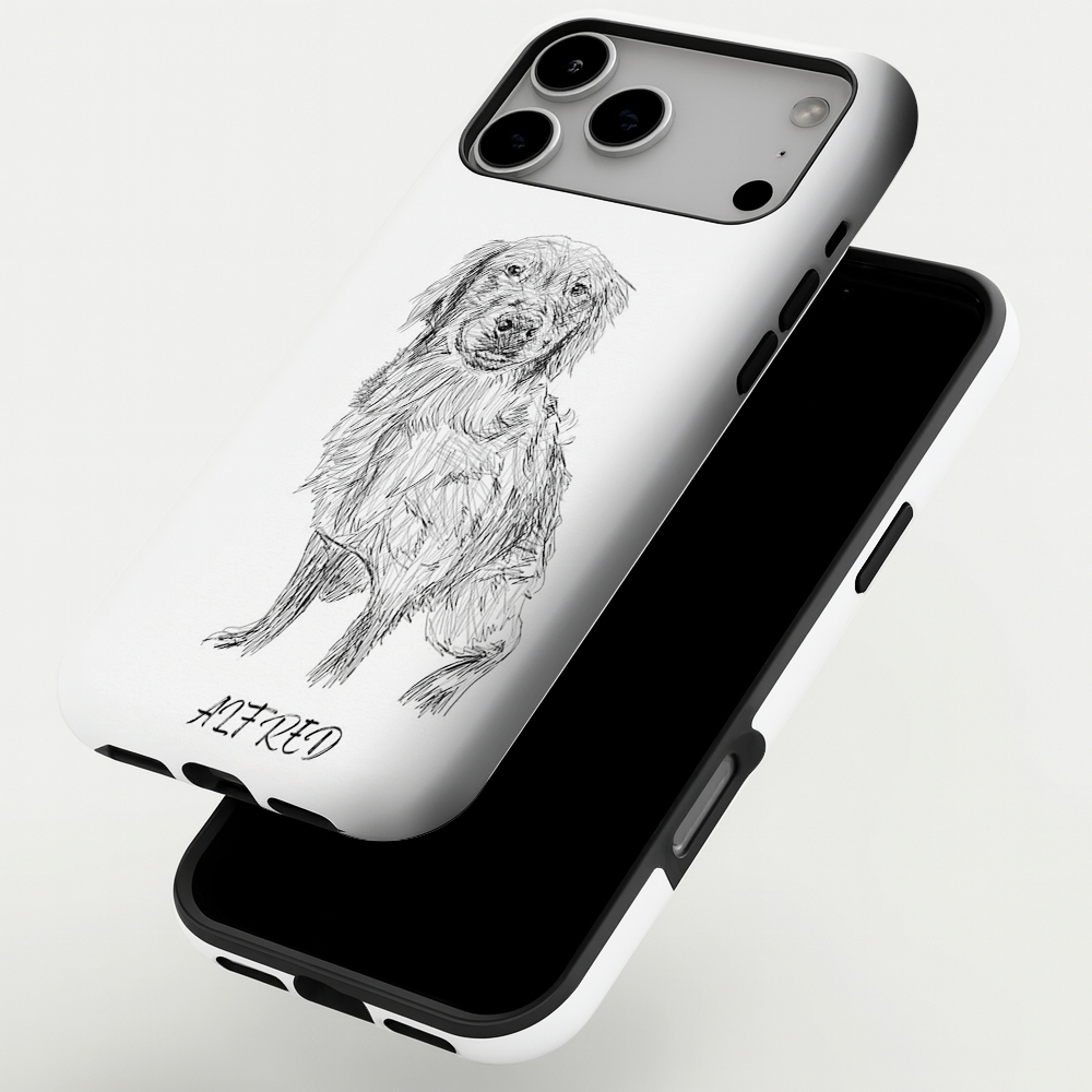Custom Photo Pencil Sketch Dog Phone Case Gift For Dog Lovers