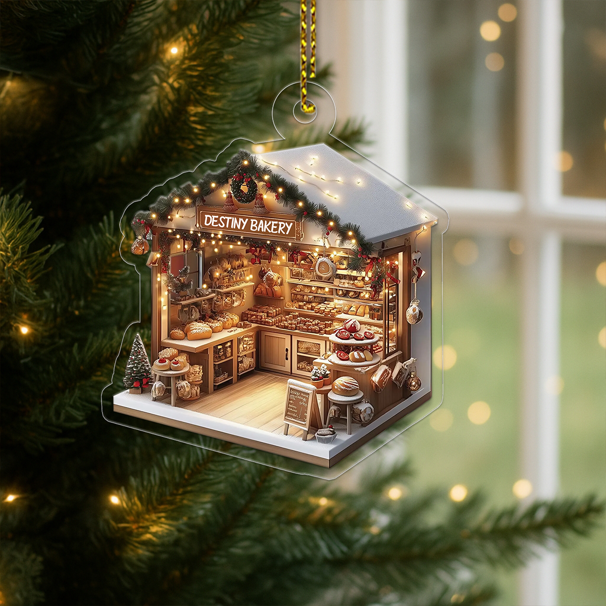 Custom Name Bakery Merry Christmas Acrylic Ornament Christmas Gift