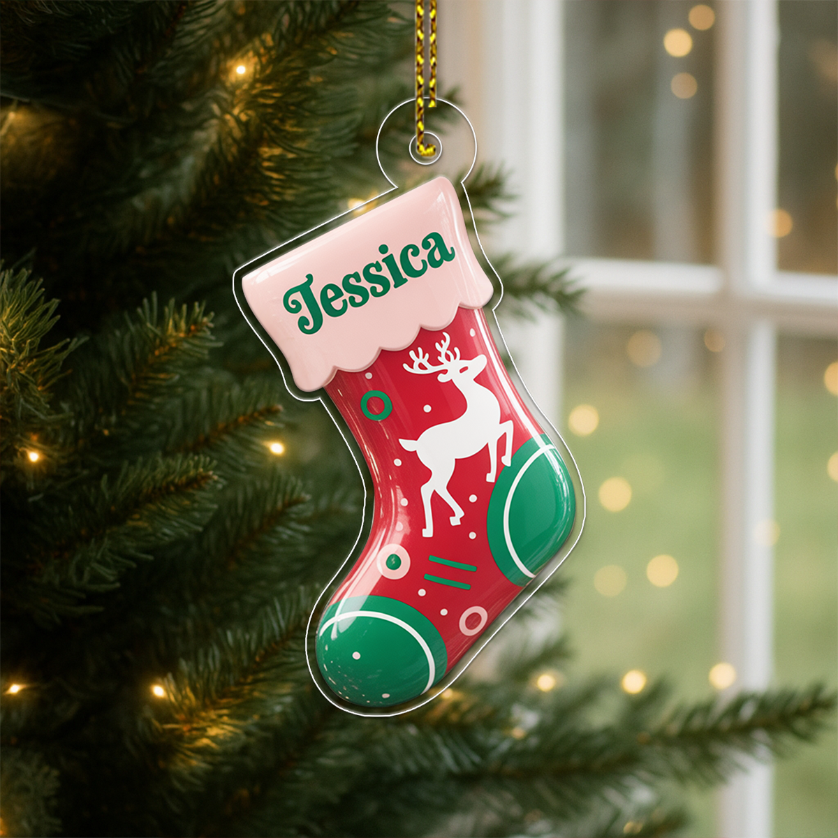 Custom Name Xmas Sock Acrylic Ornament Christmas Gift