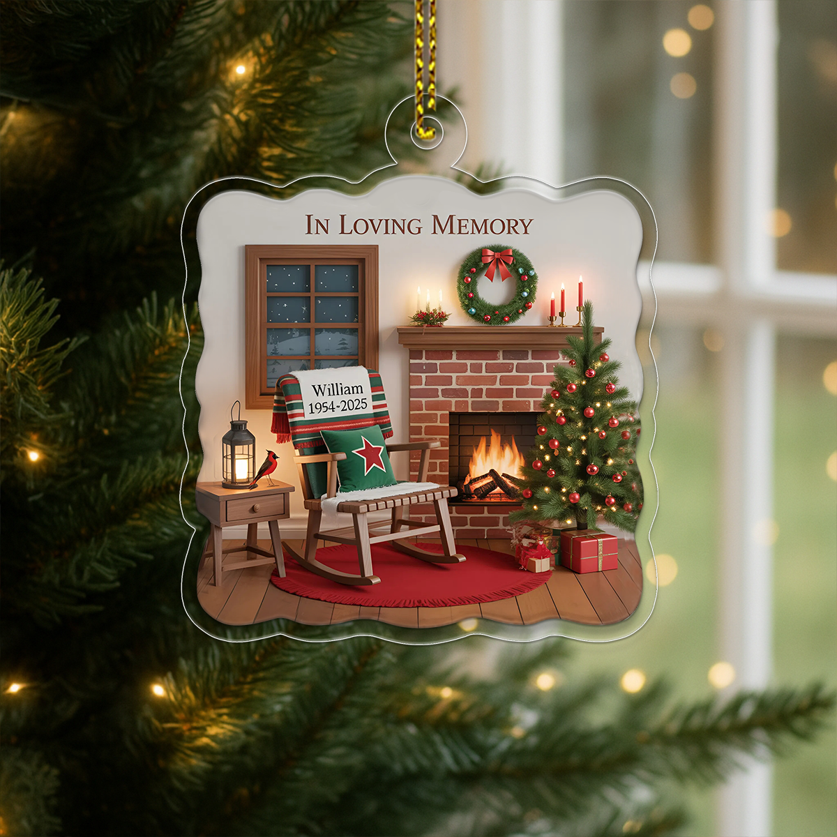 Personalized Memorial Sympathy Acrylic Ornament Christmas Gift