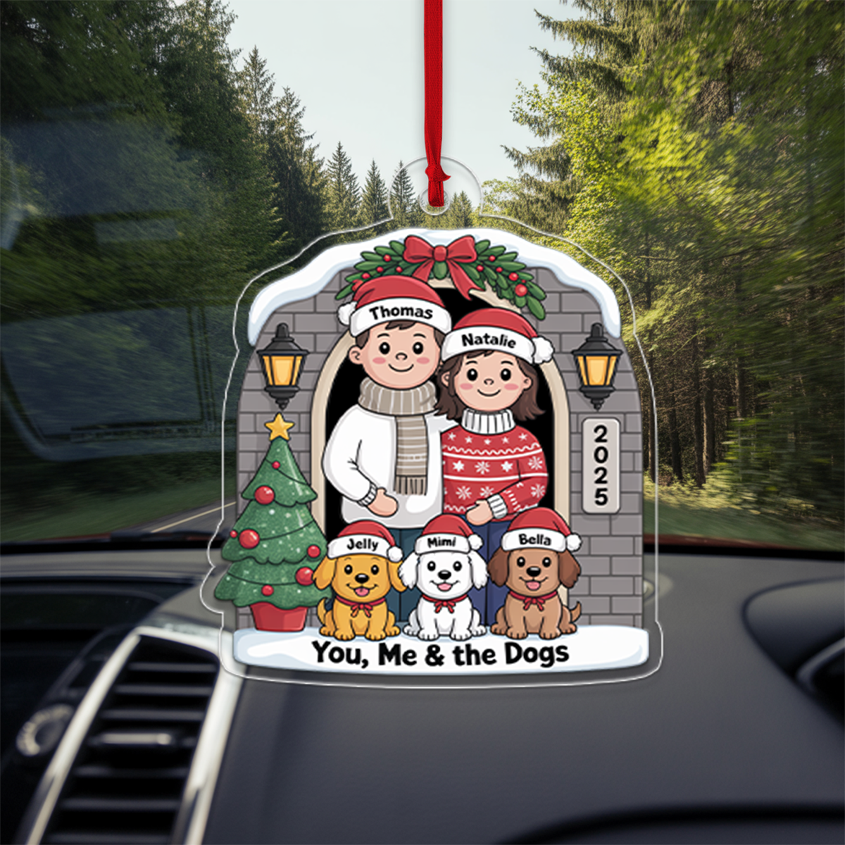 Personalized Farmhouse Couple Christmas Ornament5