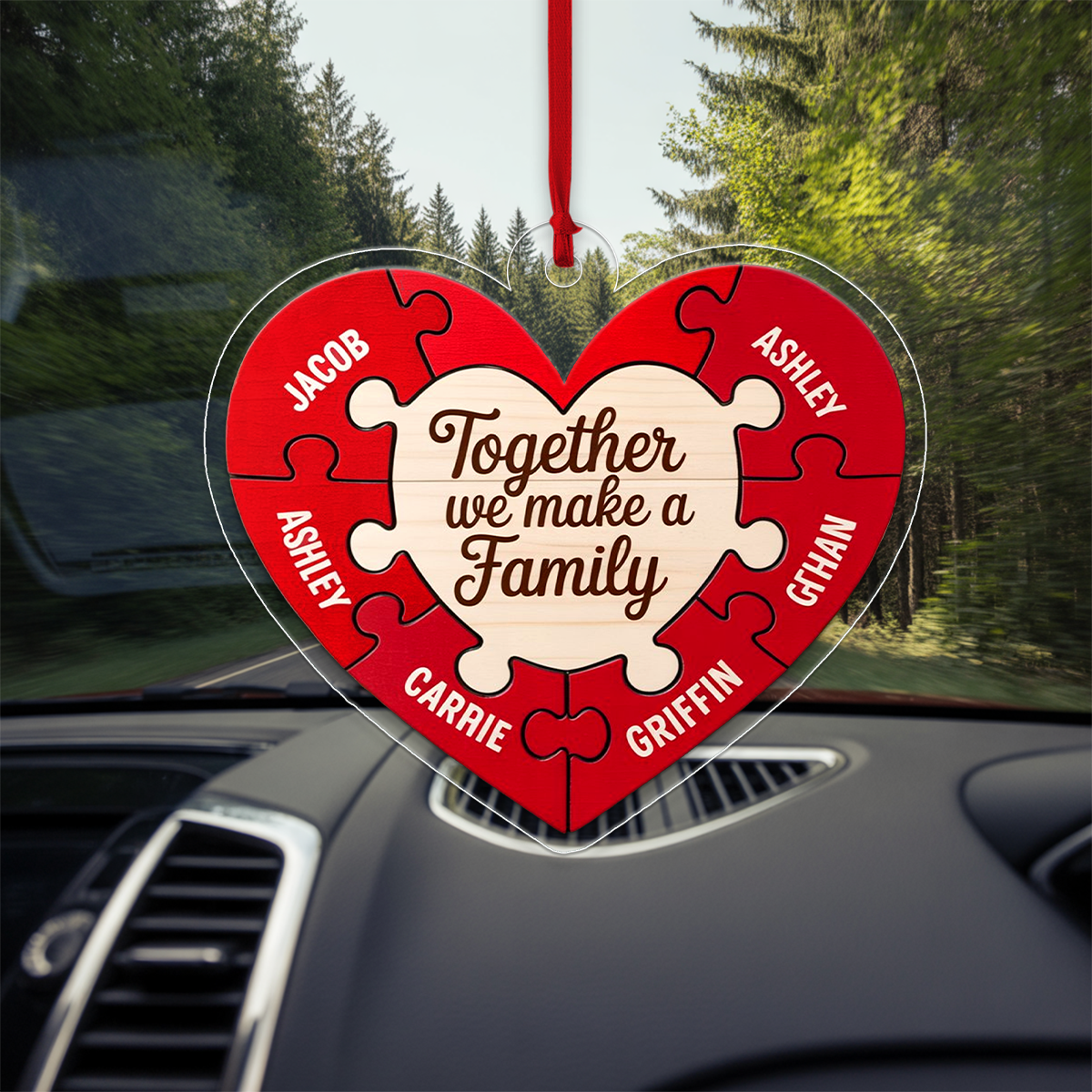 Personalized Together We Make A Family Heart Ornament, Custom Family Christmas Ornament, Parents Gift, Love Keepsake Holiday Decoration