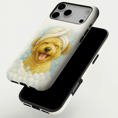 Custom Dog Potrait In Bathroom Phone Case