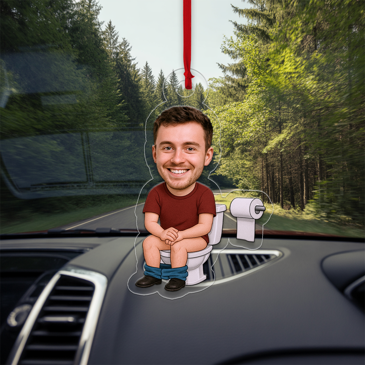 Custom Photo Man in the Toilet Ornament, Personalized Funny Christmas Ornament, Humor Keepsake, Unique Xmas Ornament