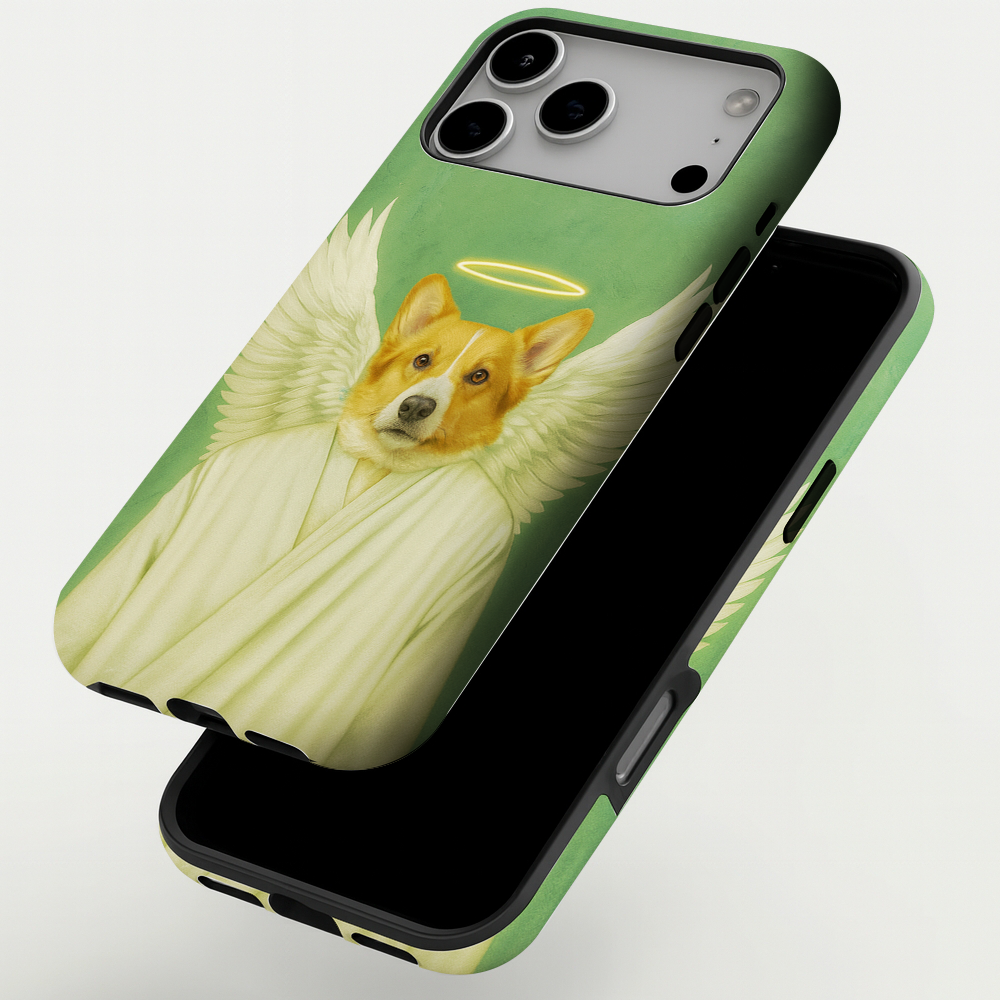 Custom Photo Angel Dog Phone Case Memorial Gift For Dog