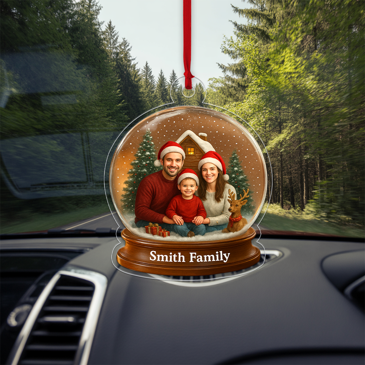 Custom Photo Family Christmas Snow Globe Ornament, Personalized Picture Ornament, Holiday Keepsake Gift, Unique Family Decoration