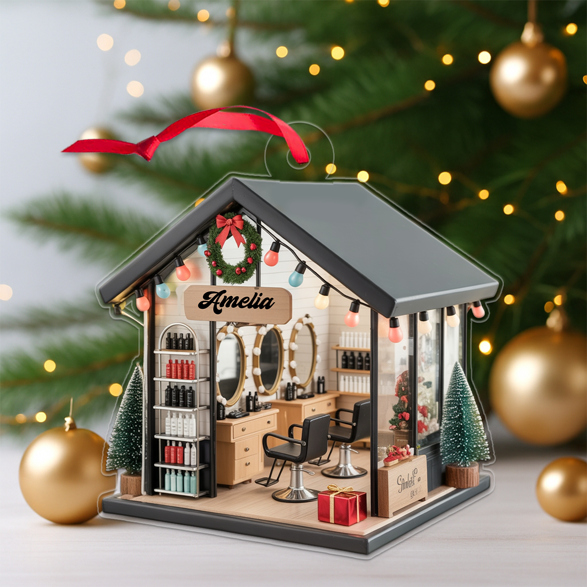 Custom Name Hair Salon Xmas