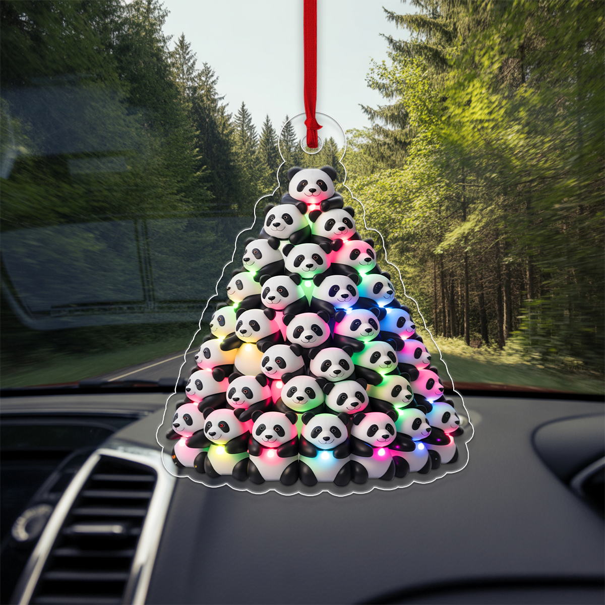 Panda Christmas Tree Shaped Ornament