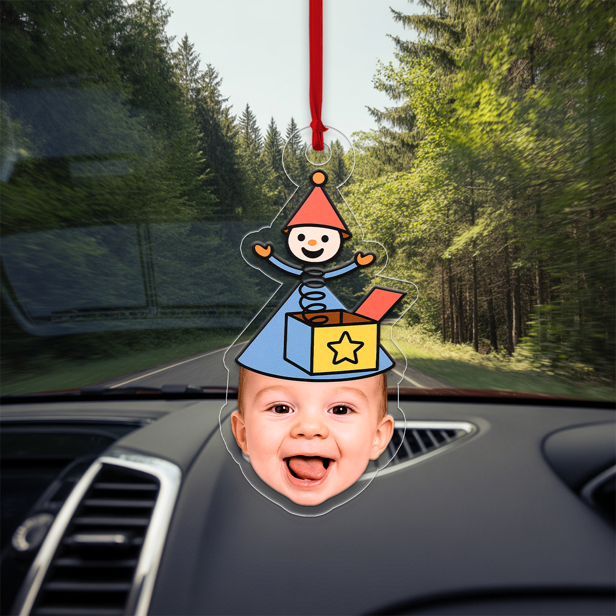 Custom Photo Baby with Funny Hat Ornament, Personalized Baby Christmas Ornament, Cute Holiday Decoration, Family Keepsake Gift
