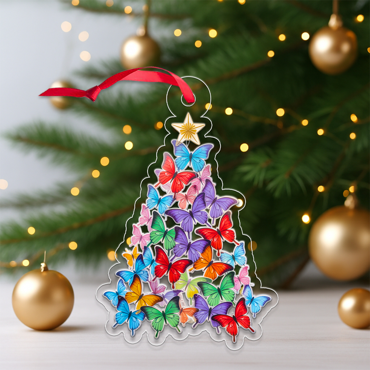 Colorful Butterfly Christmas Ornament