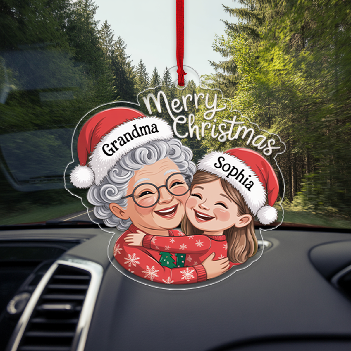 Personalized Grandma And Grandkid Christmas Ornament2