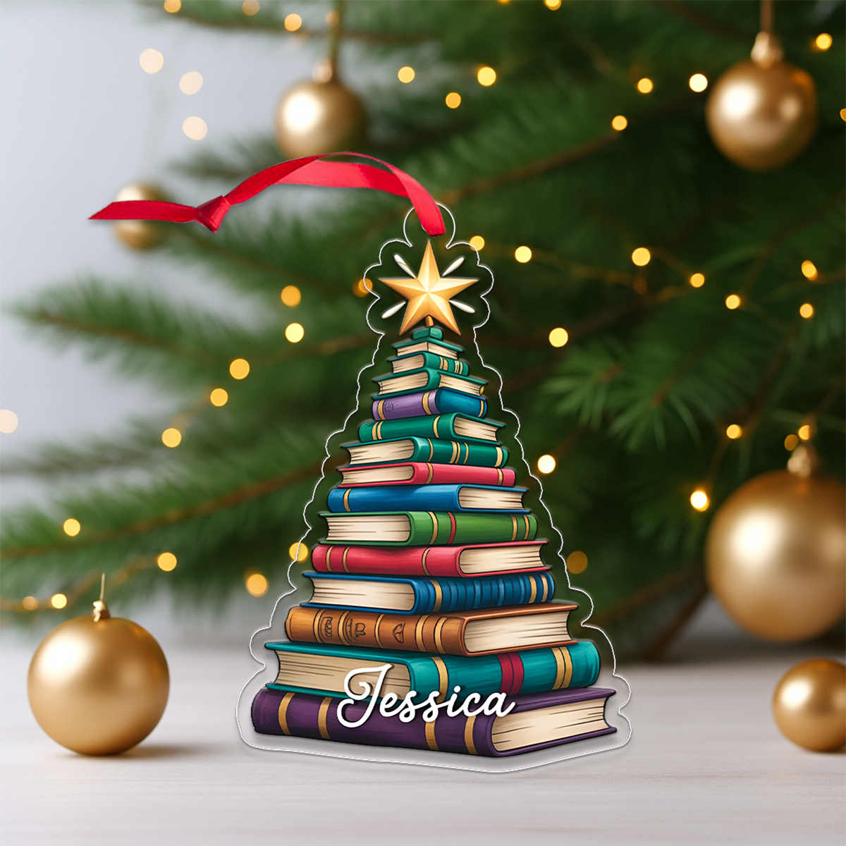 Custom Name Christmas Gift for Book Lovers, Teachers