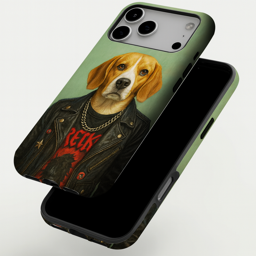 Custom Photo Rock n Roll Dog Phone Case _ Gift For Dog Lovers