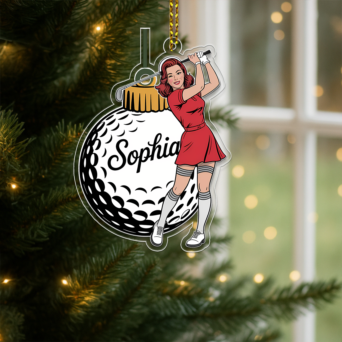 Personalized I Just Want To Play Golf Acrylic Ornament Christmas Gift