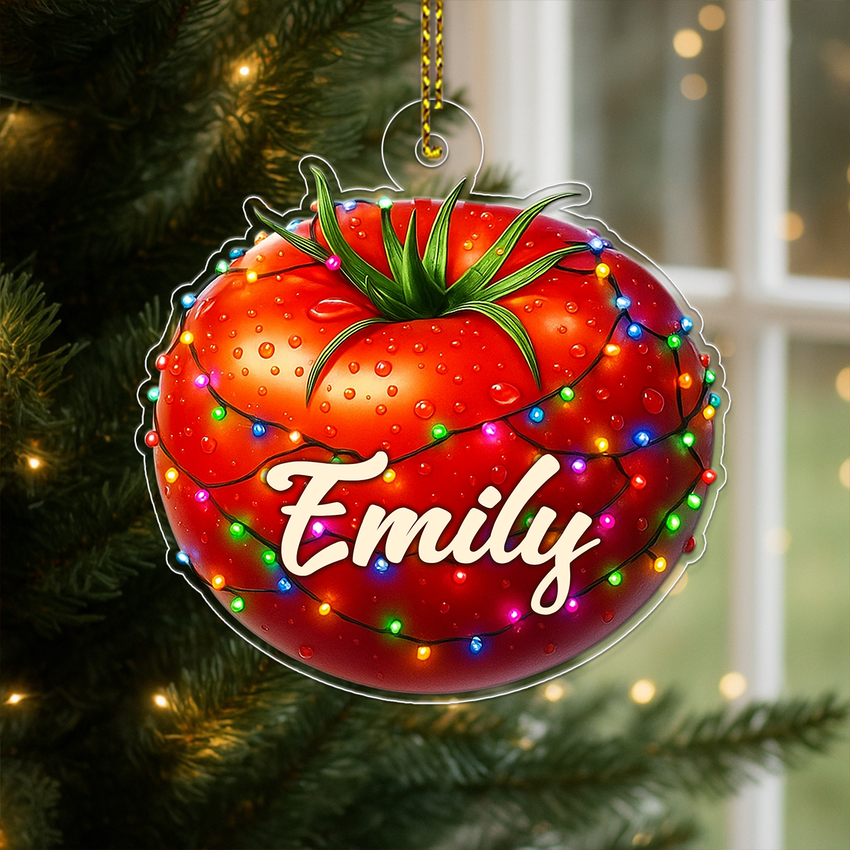 Custom Name Tomato Xmas Acrylic Ornament Christmas Gift