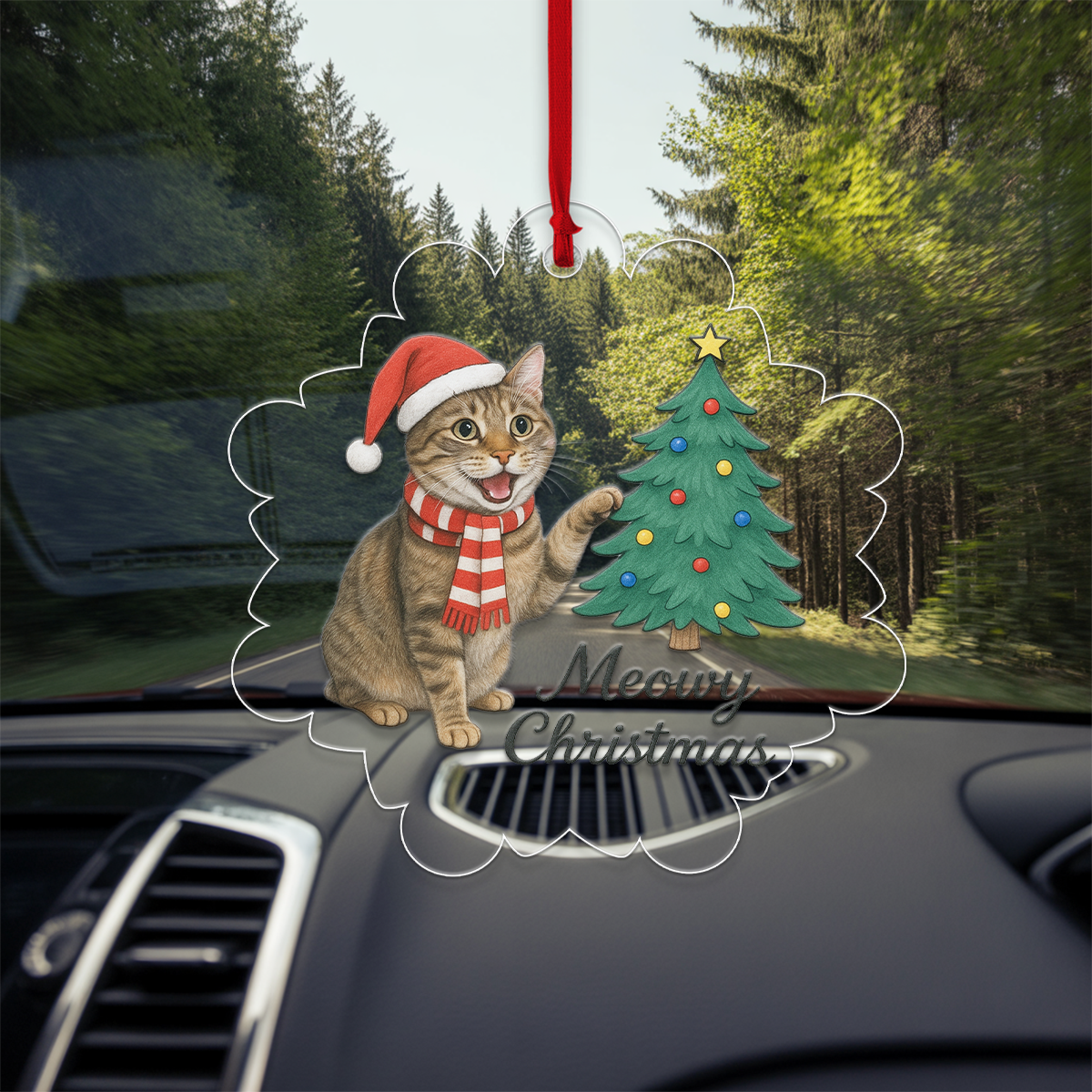 Custom Photo Pet Meowy Christmas Ornament