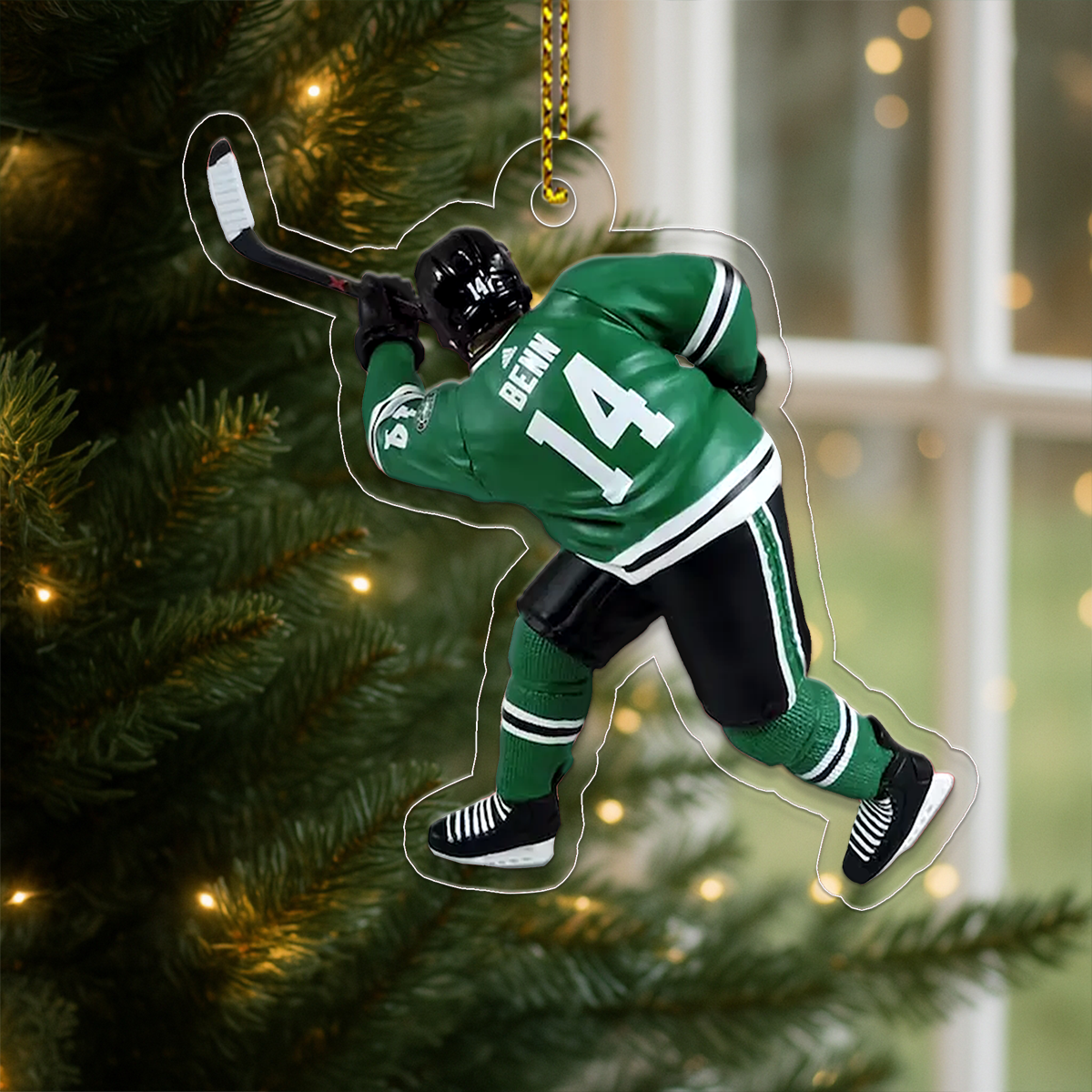 Custom Photo Hockey Player Acrylic Ornament Christmas Gift