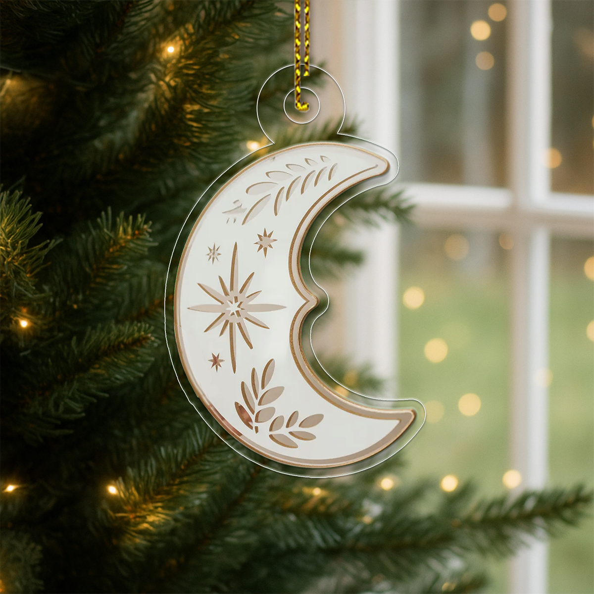 Moon acrylic ornament