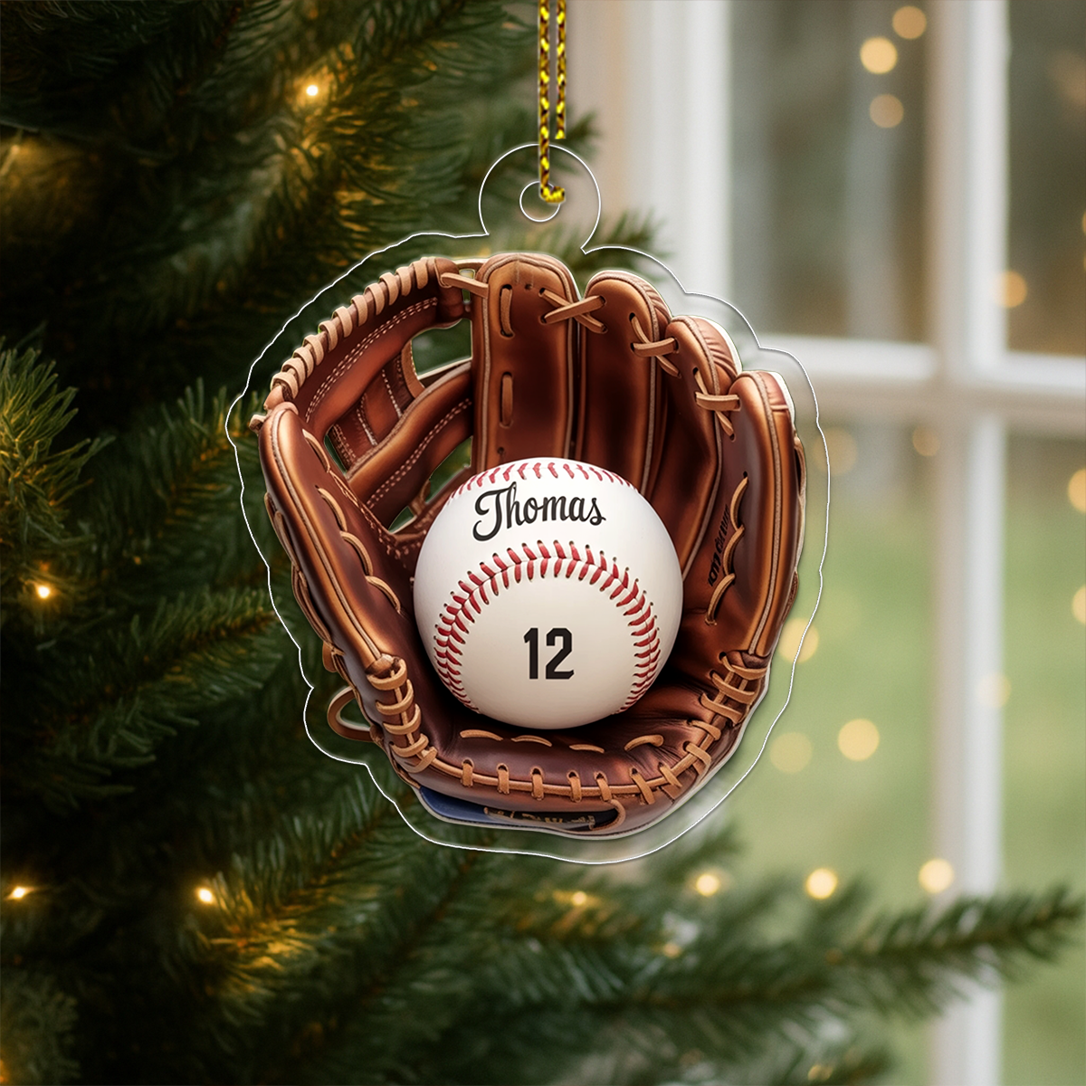 Custom Name Baseball Player Christmas Acrylic Ornament Christmas Gift