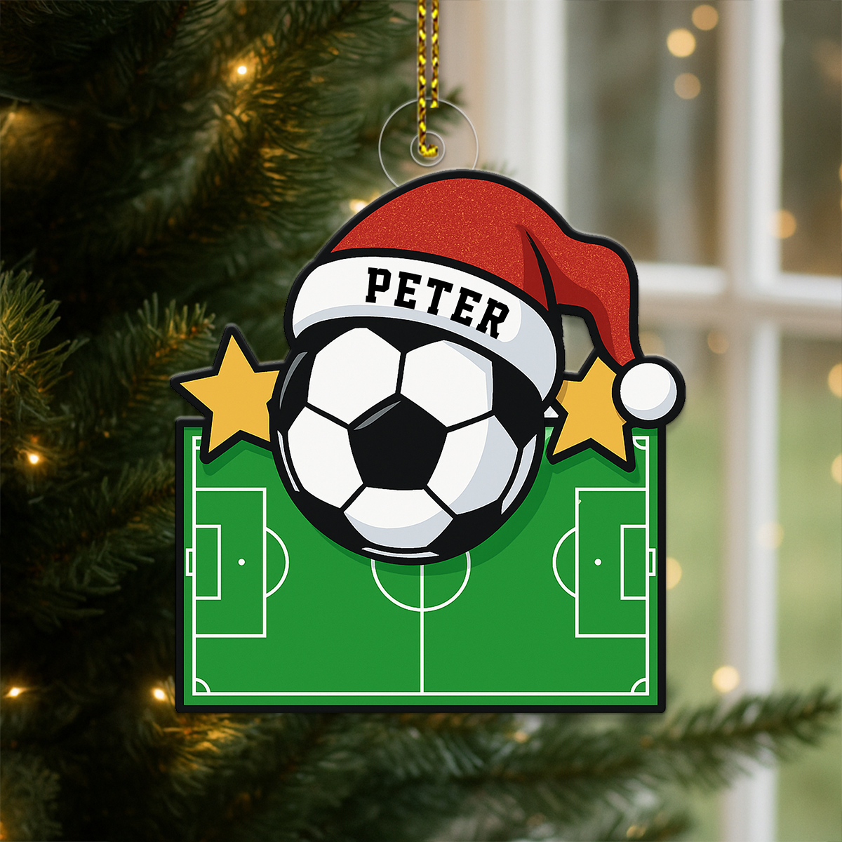 Custom Name Soccer Field Acrylic Ornament Christmas Gift