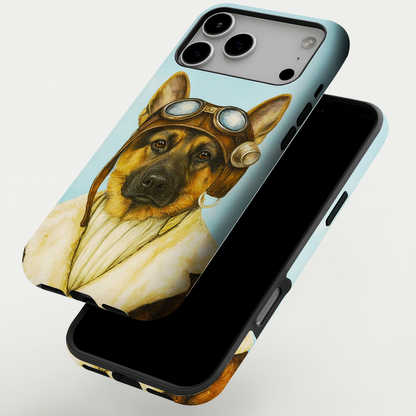 Custom Photo Portrait Pilot Phone Case Gift For Dog Lovers