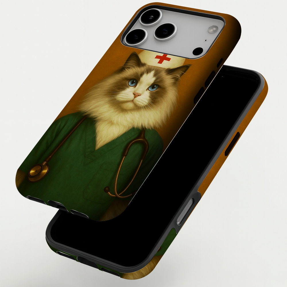 Custom Photo Nurse Cat Phone Case Gift For Cat Lovers