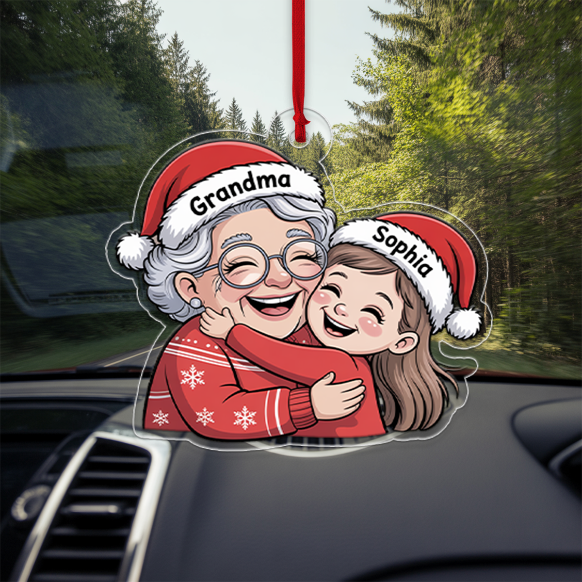 Personalized Grandma And Grandkid Christmas Ornament