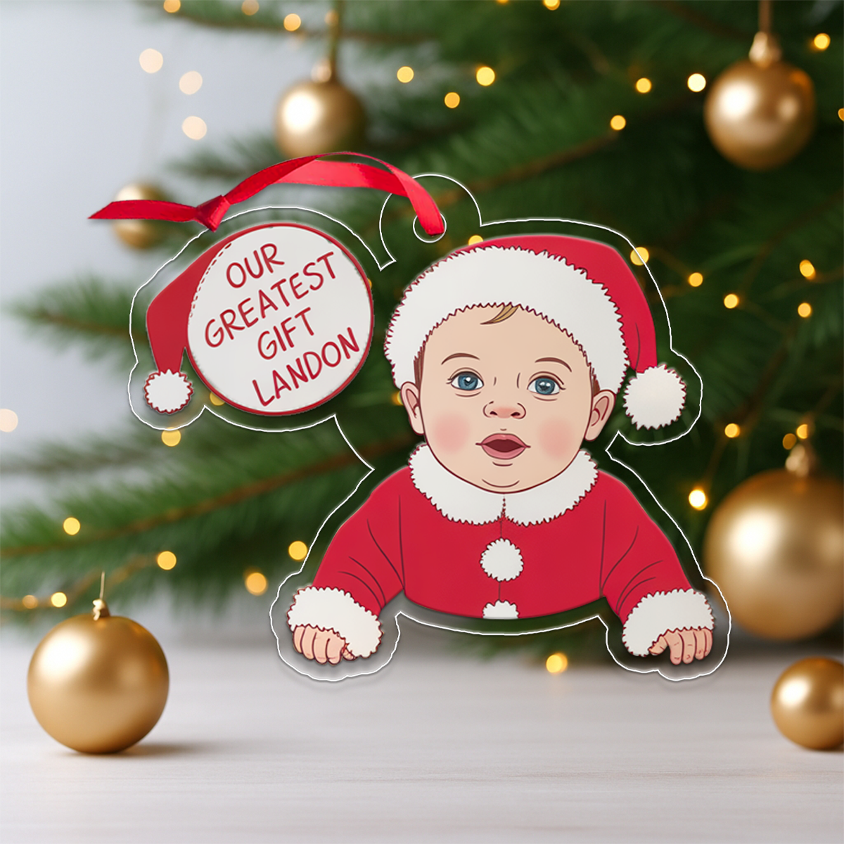 My First Christmas - Personalized Custom Upload Photo Ornament2