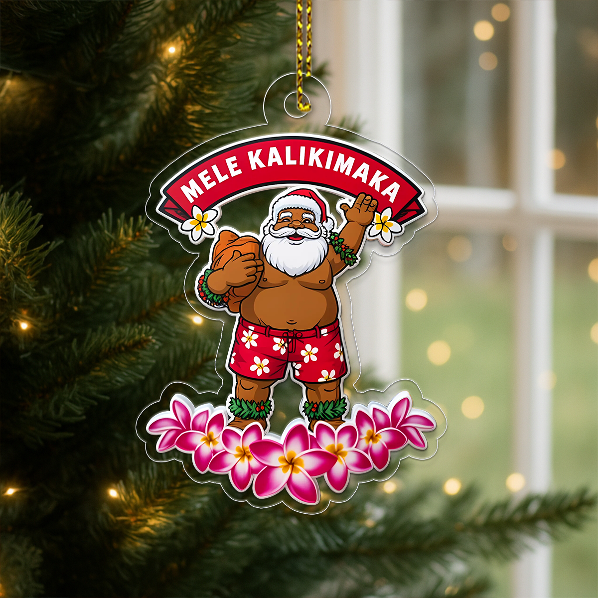 Hawaii Aloha Santa Christmas Plumeria