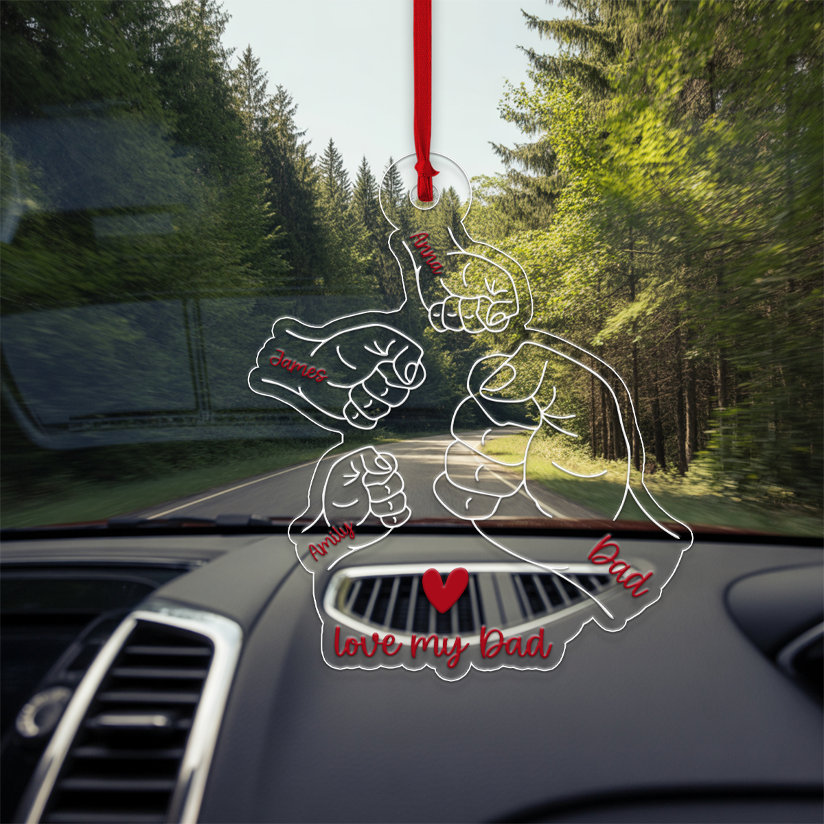 Custom Name Dad Hand Family