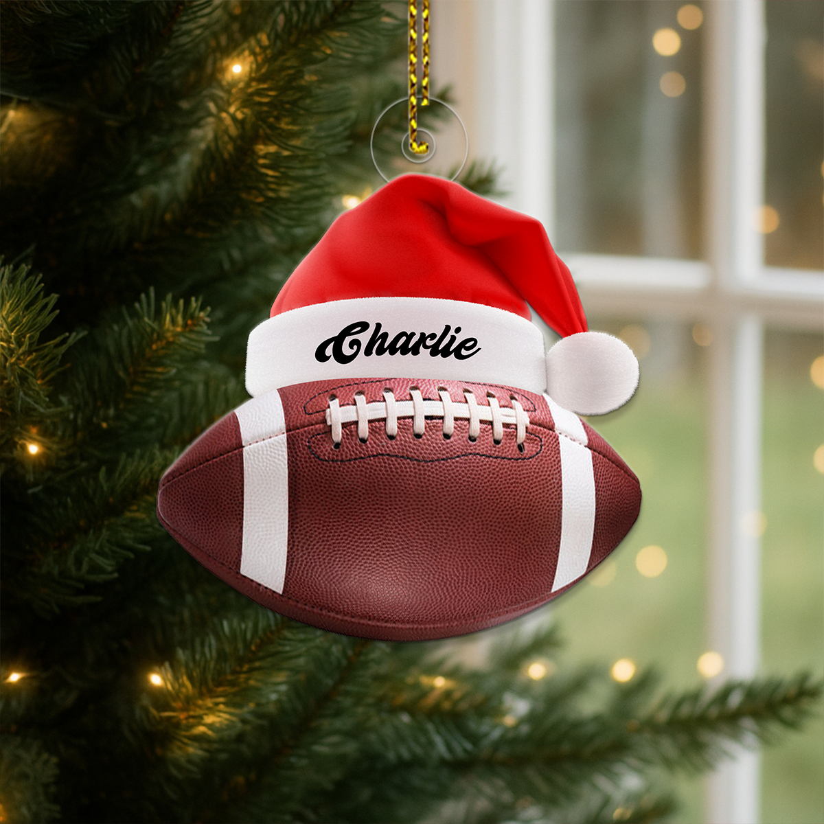 Personalized  Football Acrylic Ornament Christmas Gift
