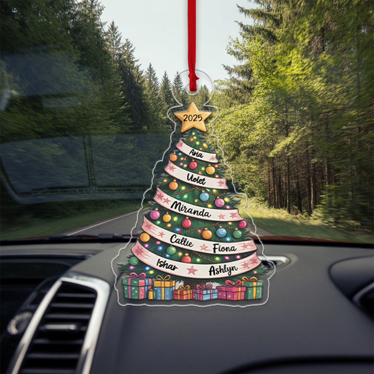 Our Family Christmas Tree, Cherished Memories - Personalized Custom Ornament - Gift for Family3