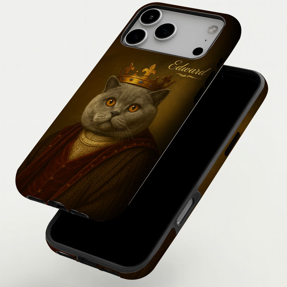 Custom Photo Crown King Cat Phone Case Gift For Cat Lovers