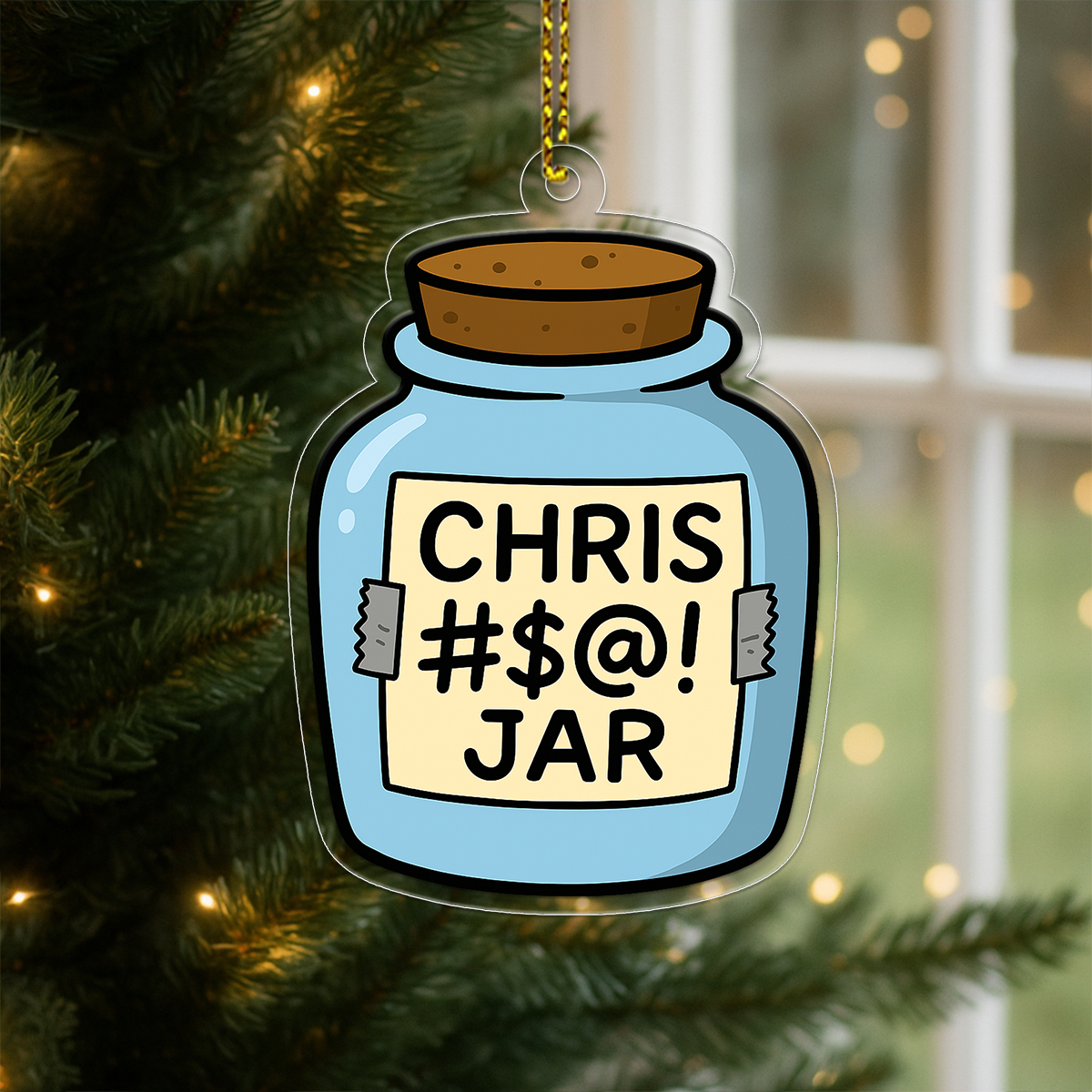Personalized Funny Swear Jar Acrylic Ornament, Custom Money Jar Christmas Ornament, Adult Humor Gag Gift, Funny Decoration, Holiday Keepsake