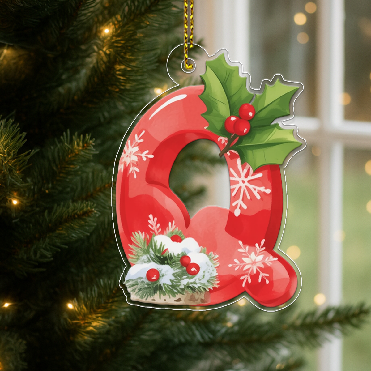 Ornament Christmas Initial Letter Q Acrylic Ornament Christmas Gift
