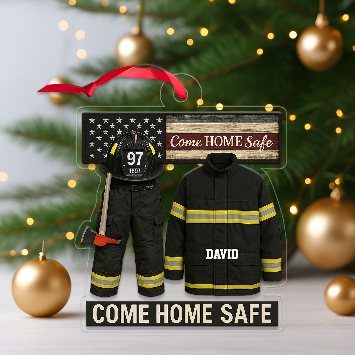 Custom Name Fire Truck 911 Firefighter Retirement