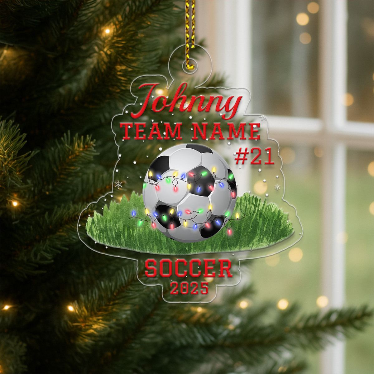 Personalized Soccer Player Chritsmas Acrylic Ornament Christmas Gift