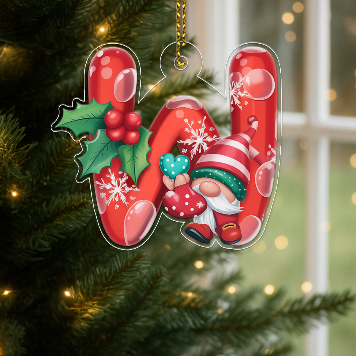 Christmas Initial Letter W Acrylic Ornament Christmas Gift