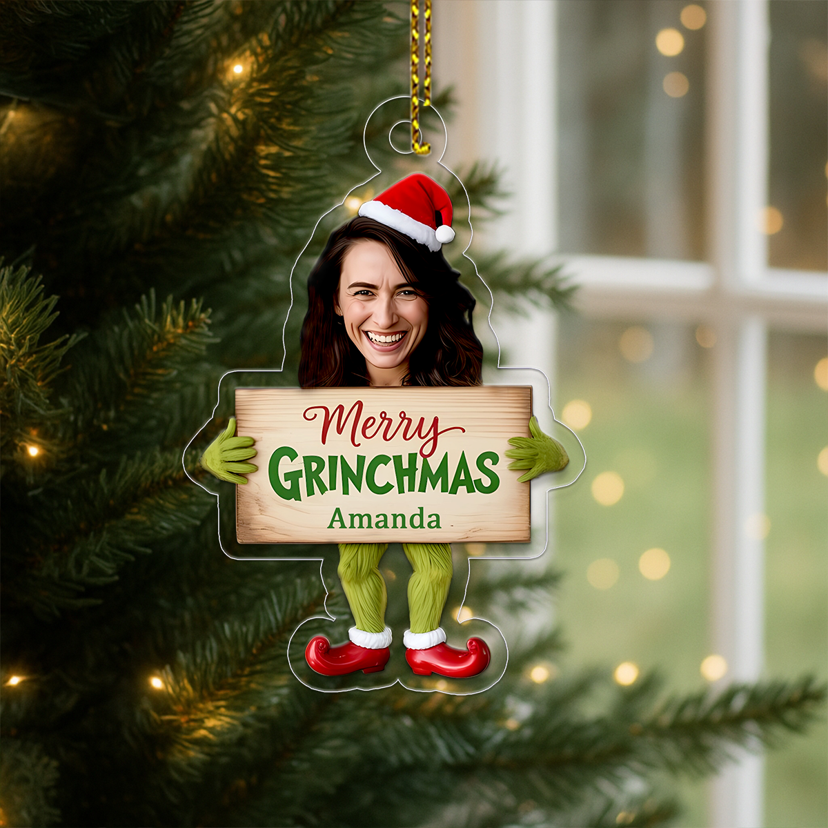 Custom Face Photo Funny Christmas 1 Acrylic Ornament Christmas Gift