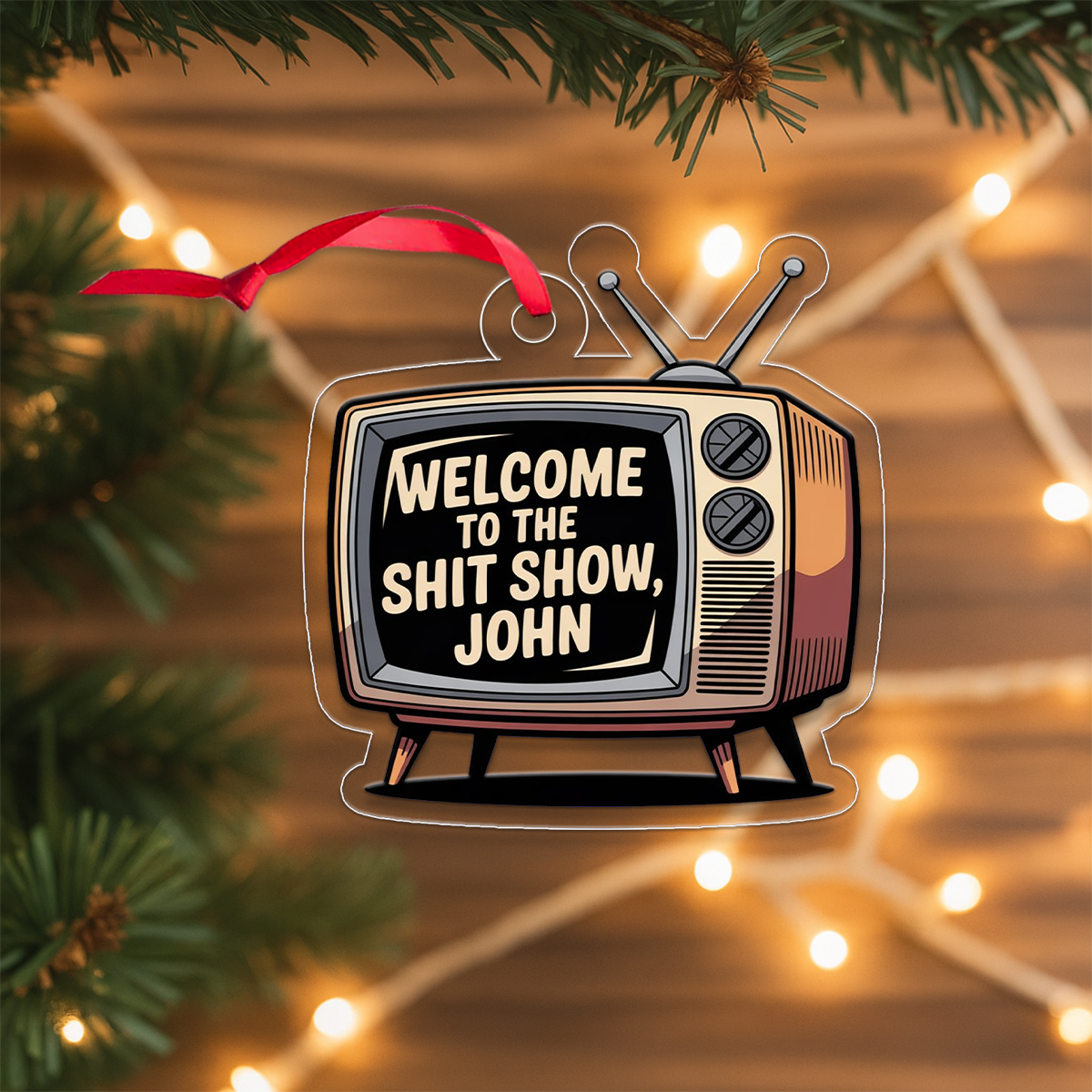 Personalized Welcome To Shjt Show Ornament, Custom Funny Christmas Ornament, Adult Humor Ornament, Gift for Friend, Holiday Decoration