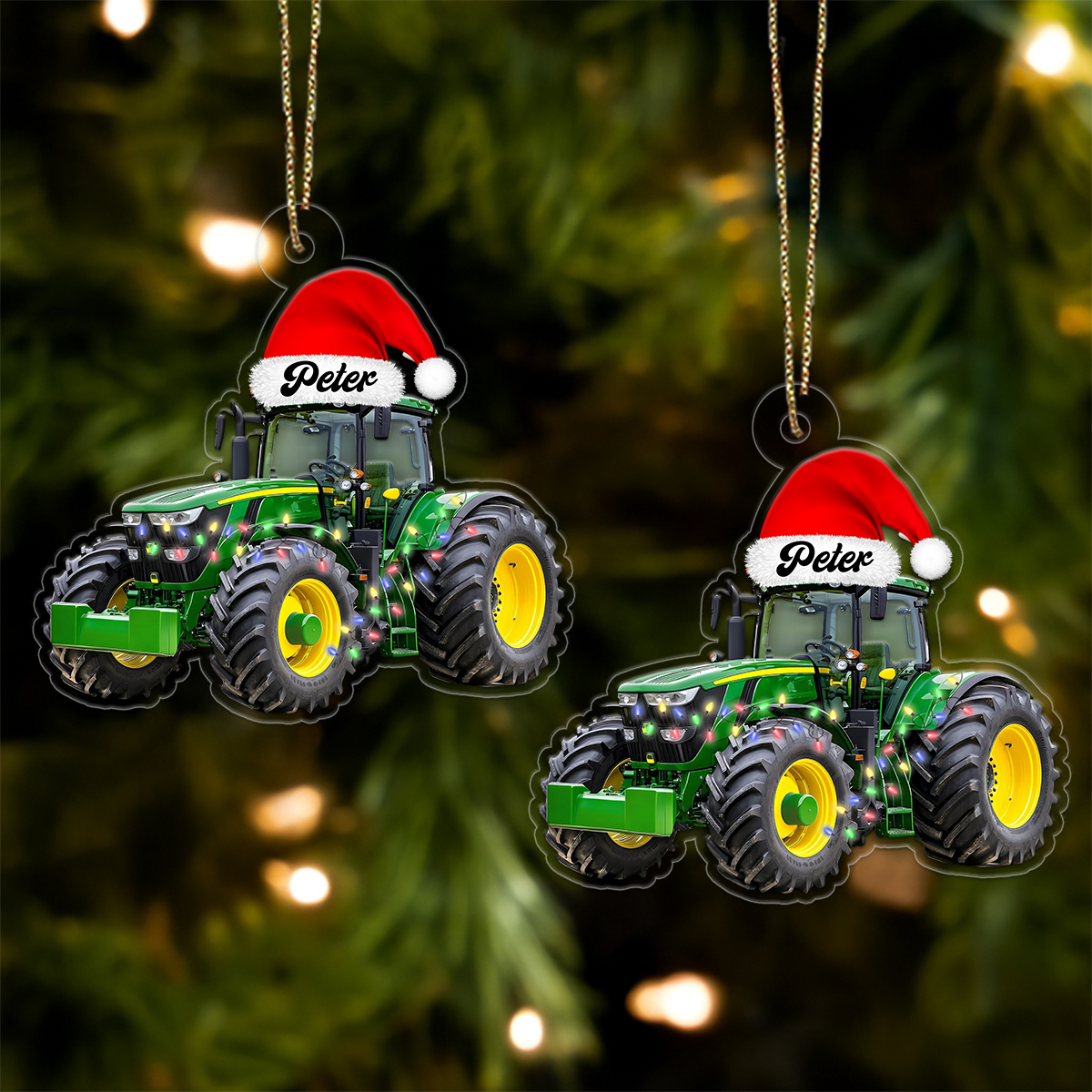 Custom Photo Face Tractor Christmas