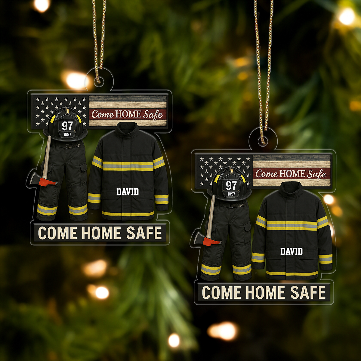 Custom Name Fire Truck 911 Firefighter Retirement